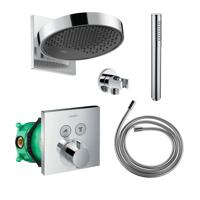 Hansgrohe Rainfinity Regendoucheset met Muuraansluiting Powderrain 250 Chroom - thumbnail