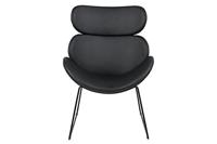 Bendt Fauteuil 'Ida' zwart onderstel, PU zwart - thumbnail
