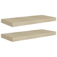 VidaXL Wandschappen zwevend 2 st 60x23,5x3,8 cm mdf eikenkleurig - thumbnail