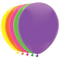 Haza Witbaard Ballonnen 5 neonkleuren, 10st. - thumbnail