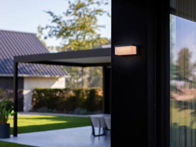 Buitenlamp hybride zon zwart Zelna solar + 220 v gevelverlichting grijs LED warm wit 19 cm - thumbnail