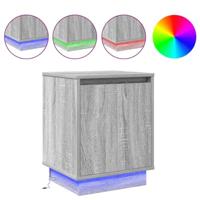 Nachtkastje met 2 pcs Grijs 39 x 34.5 x 50 cm Bewerkt hout - thumbnail