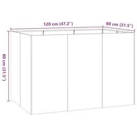 Plantenbak roestig 120x80x80 cm weervast staal - thumbnail