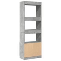 Hoge kast 63x33x180 cm bewerkt hout betongrijs - thumbnail