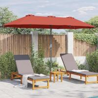 Tuinparasol Terracotta 370 x 197 x 239 cm Poedergecoat staal - thumbnail