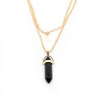 Edelsteen Hanger Obsidiaan Dubbeleinder - thumbnail