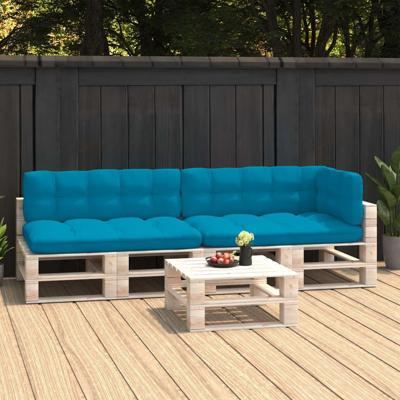 VidaXL Palletkussens 5 st stof blauw