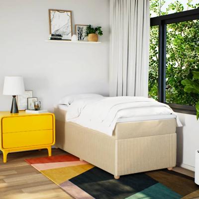 Boxspring met matras stof crèmekleurig 120x200 cm - thumbnail