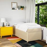 Boxspring met matras stof crèmekleurig 90x200 cm - thumbnail