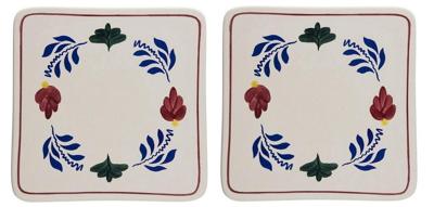 Boerenbont Pannen Onderzetter 20x20cm Aardewerk set van 2 Boerenbont Pannen Onderzetter 20x20cm Aardewerk set van 2