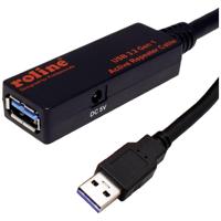 ROLINE USB 3.2 Gen 1 Actieve Repeater kabel, zwart, 10 m - thumbnail