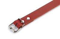 Lederen honden halsband rood - 62 cm x 25 mm - thumbnail