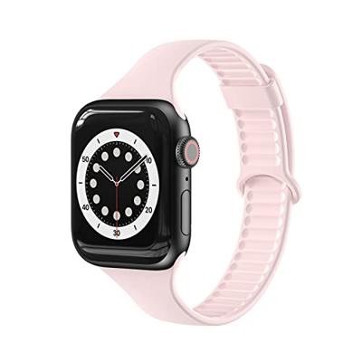 By Qubix - TPU Slim Fit bandje - Lichtroze - Compatible met Apple Watch 44mm / 45mm / 46mm / 49mm - Compatible Apple watch bandjes