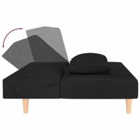 Slaapbank 2-zits met 2 kussens stof zwart - thumbnail