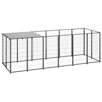 VidaXL Hondenkennel 330x110x110 cm staal zwart - thumbnail