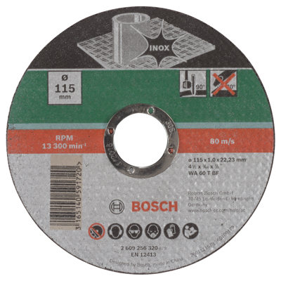 Bosch Accessoires Doorslijpschijf Inox | 115 X1 | Recht - 2609256320 Bosch Accessoires Doorslijpschijf Inox | 115 X1 | Recht - 2609256320