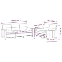 2-delige Loungeset met kussens stof wijnrood - thumbnail