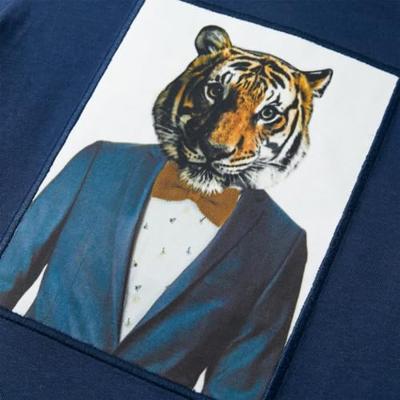 Kindershirt met korte mouwen 128 donkerblauw Kindershirt met korte mouwen 128 donkerblauw