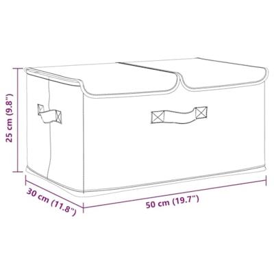 VidaXL Opbergboxen 2 st 50x30x25 cm stof crèmekleurig