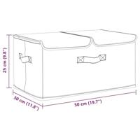 VidaXL Opbergboxen 2 st 50x30x25 cm stof crèmekleurig - thumbnail
