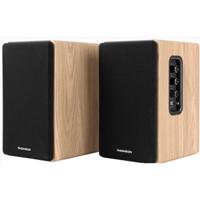 THOMSON Cosy WS902DUO Boekenkast, 150 W, stereo, Bluetooth 5.3, USB-weergave, afstandsbediening, aanbevolen voor smartphone, pc en platina vinyl, houtafwerking - thumbnail