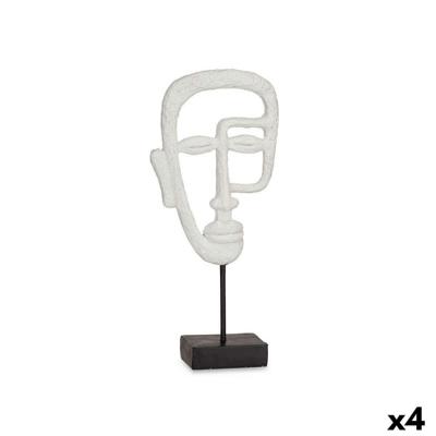 Decoratieve figuren Gezicht Wit 19,5 x 38 x 10,5 cm (4 Stuks)