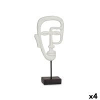 Decoratieve figuren Gezicht Wit 19,5 x 38 x 10,5 cm (4 Stuks) - thumbnail