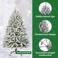 Kunstkerstboom met 150 LED Groen en Wit 150 cm PVC en Metaal - thumbnail
