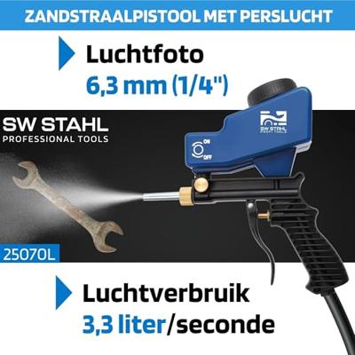 SW STAHL Sw-stahl straalpistool "25070l" pressure blasting gun profi-model