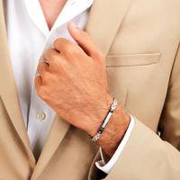 Maserati Roestvrij staal 21,5 cm Zilverkleurig Heren armband - thumbnail