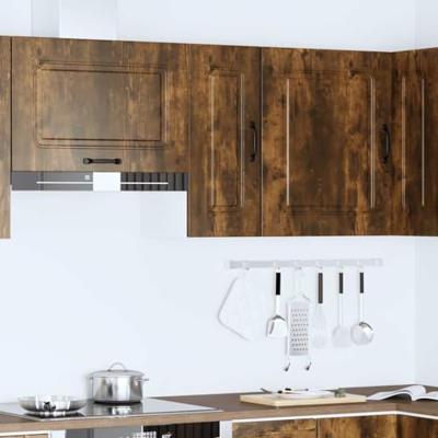 Keukenwandkast Kalmar bewerkt hout gerookt eikenkleurig Keukenwandkast Kalmar bewerkt hout gerookt eikenkleurig