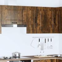 Keukenwandkast Kalmar bewerkt hout gerookt eikenkleurig - thumbnail