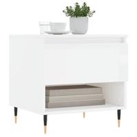 Salontafels 2 st 50x46x50 cm bewerkt hout hoogglans wit - thumbnail