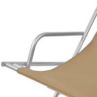Ligstoelen verstelbaar 69x61x94 cm staal taupe 2 st - thumbnail