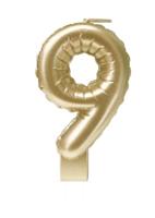 Foil balloon candle gold 9 - thumbnail