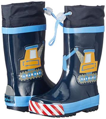 Playshoes regenlaarzen Bouwwagens Marine-34-35