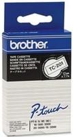 Brother TC-201 Labeltape Kunststof Tapekleur: Wit Tekstkleur: Zwart 12 mm 7.7 m - thumbnail