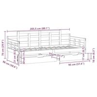 Slaapbank met lades 90x200 cm massief grenenhout wit - thumbnail