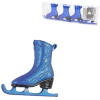Kersthanger schaats blauw 7,5 cm set van 4 | 48 stuks - thumbnail