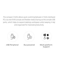 ATEN CS22U-AT KVM-switch 2 poorten VGA USB 2048 x 1536 Pixel - thumbnail