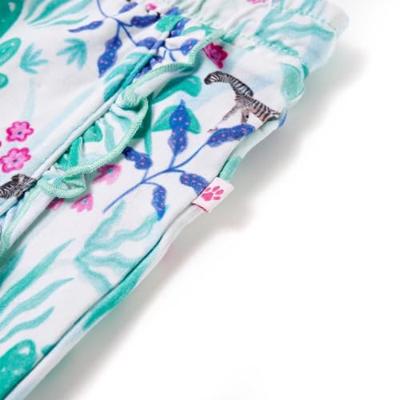 Kindershorts met trekkoord 116 ecru en donkermint