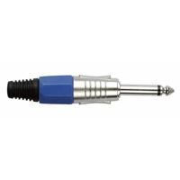 DAP 6,3mm Jackplug mono zilver met blauw eindkapje - thumbnail