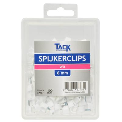 Spijkerclips wit 6mm 100 stuks