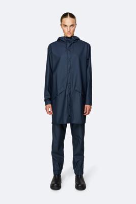 Rains Long Jacket Fietsjas - Blauw