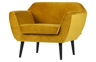 WOOOD Fauteuil 'Rocco' Velvet, kleur Okergeel