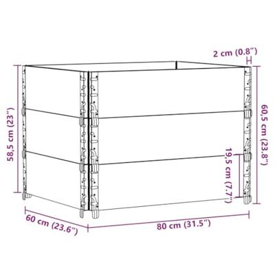 VidaXL Palletopzetranden 3 st 80x60 cm massief grenenhout grijs
