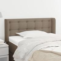 Hoofdbord met randen 203x16x118/128 cm stof taupe - thumbnail
