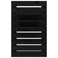 Nachtkastjes wandgemonteerd 2 st massief grenenhout zwart - thumbnail