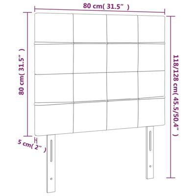 Hoofdbord LED 80x5x118/128 cm fluweel donkergroen