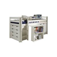 Vipack halfhoogslaper Pino met bureau - incl. lades/kast - wit - 114x105x209,3 cm - thumbnail